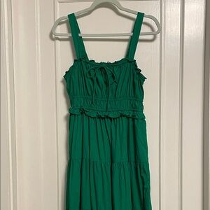 J. Crew Green Sevilla tiered dress